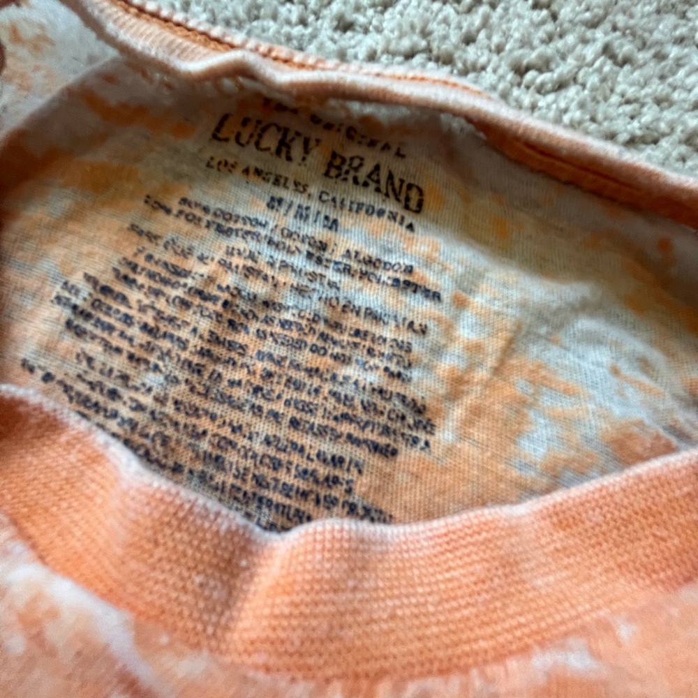Lucky brand orange navy color shirt sleeve T-shirt boy’s size medium - Picture 5 of 5